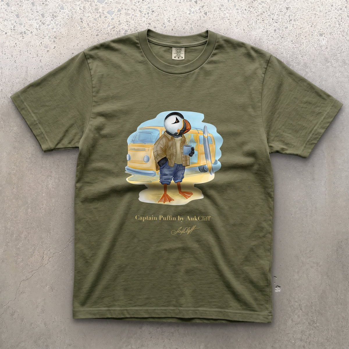 Captain Puffin Van Life Surfer T-Shirt