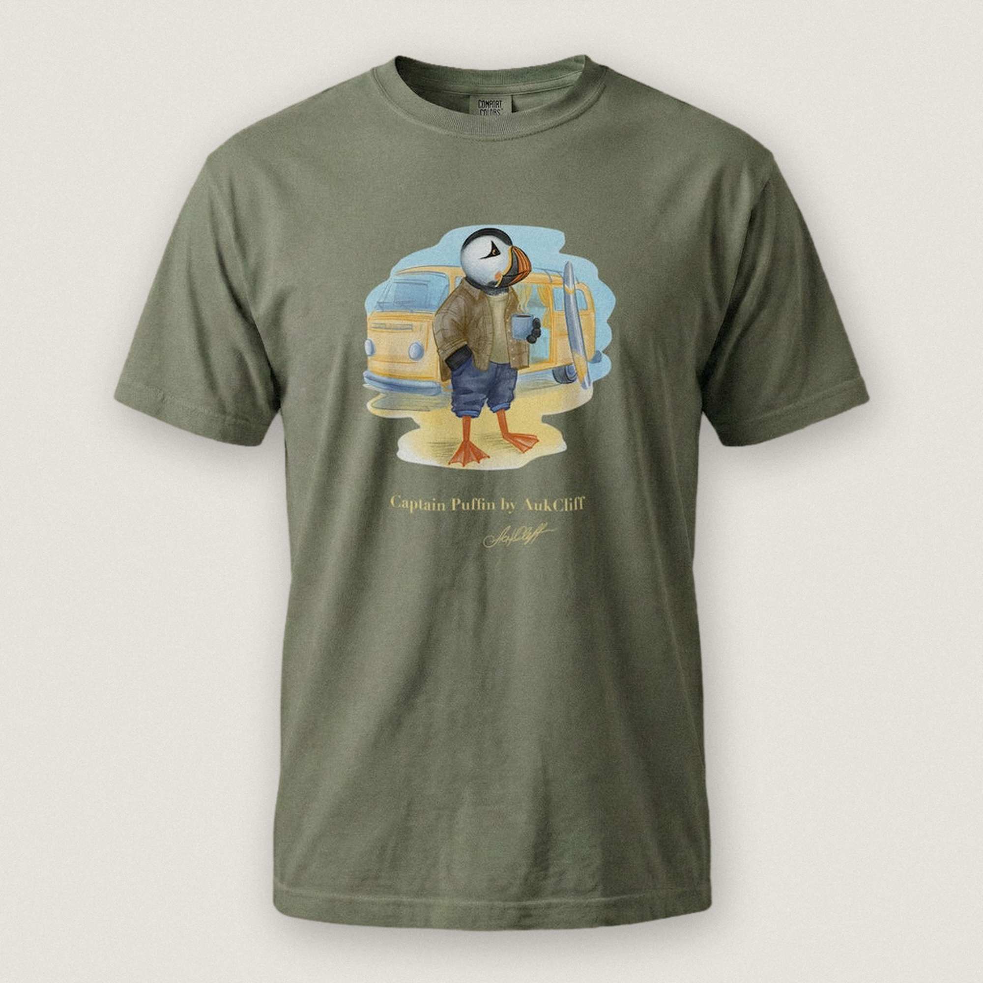 Captain Puffin Van Life Surfer T-Shirt