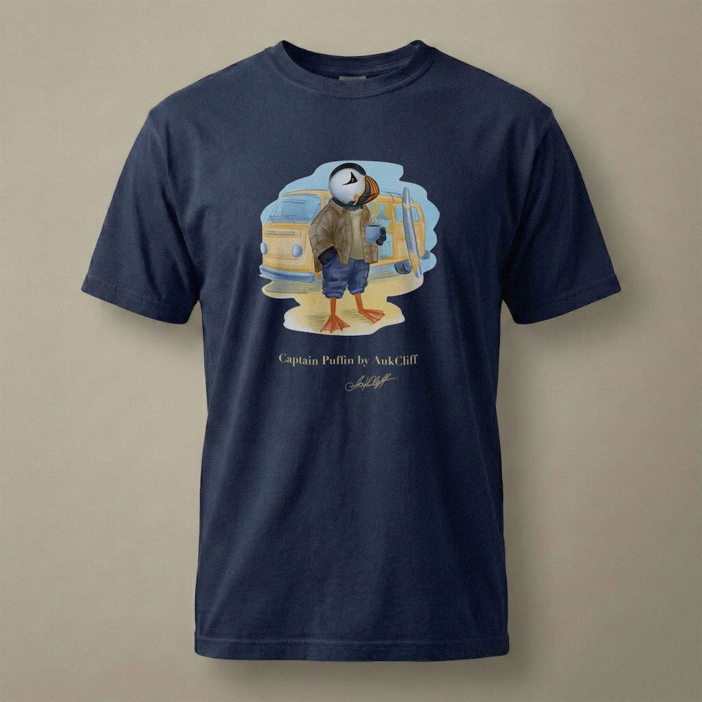 Captain Puffin Van Life Surfer T-Shirt