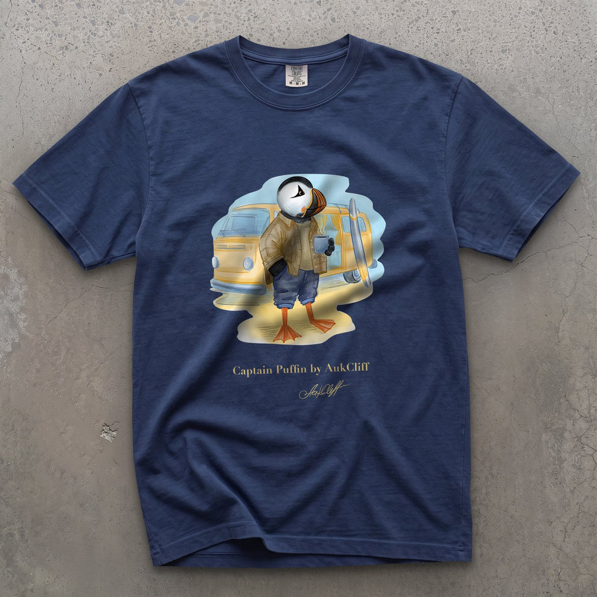 Captain Puffin Van Life Surfer T-Shirt