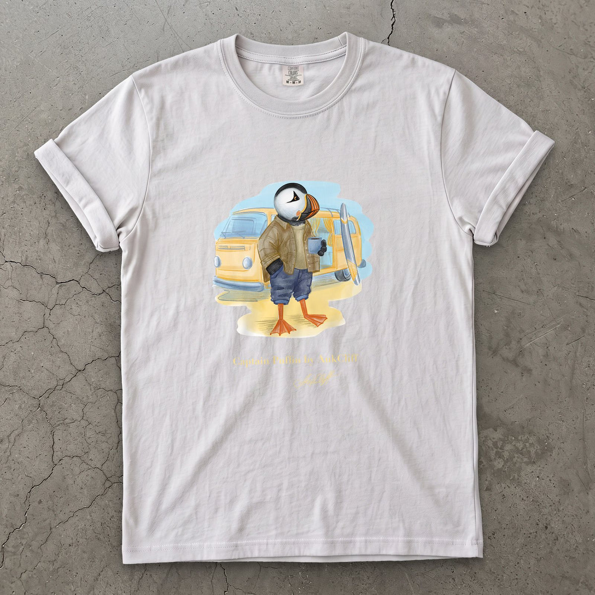 Captain Puffin Van Life Surfer T-Shirt