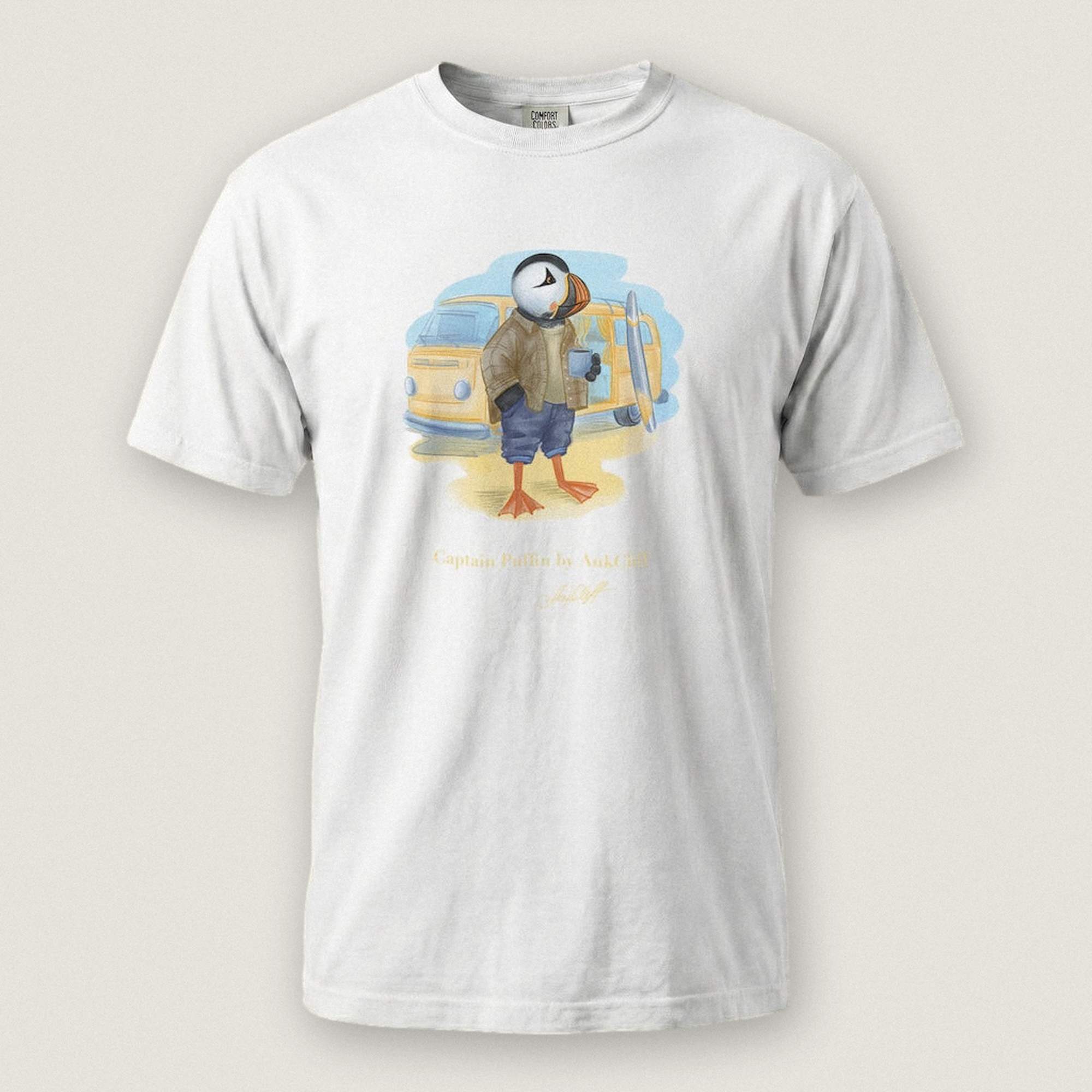 Captain Puffin Van Life Surfer T-Shirt