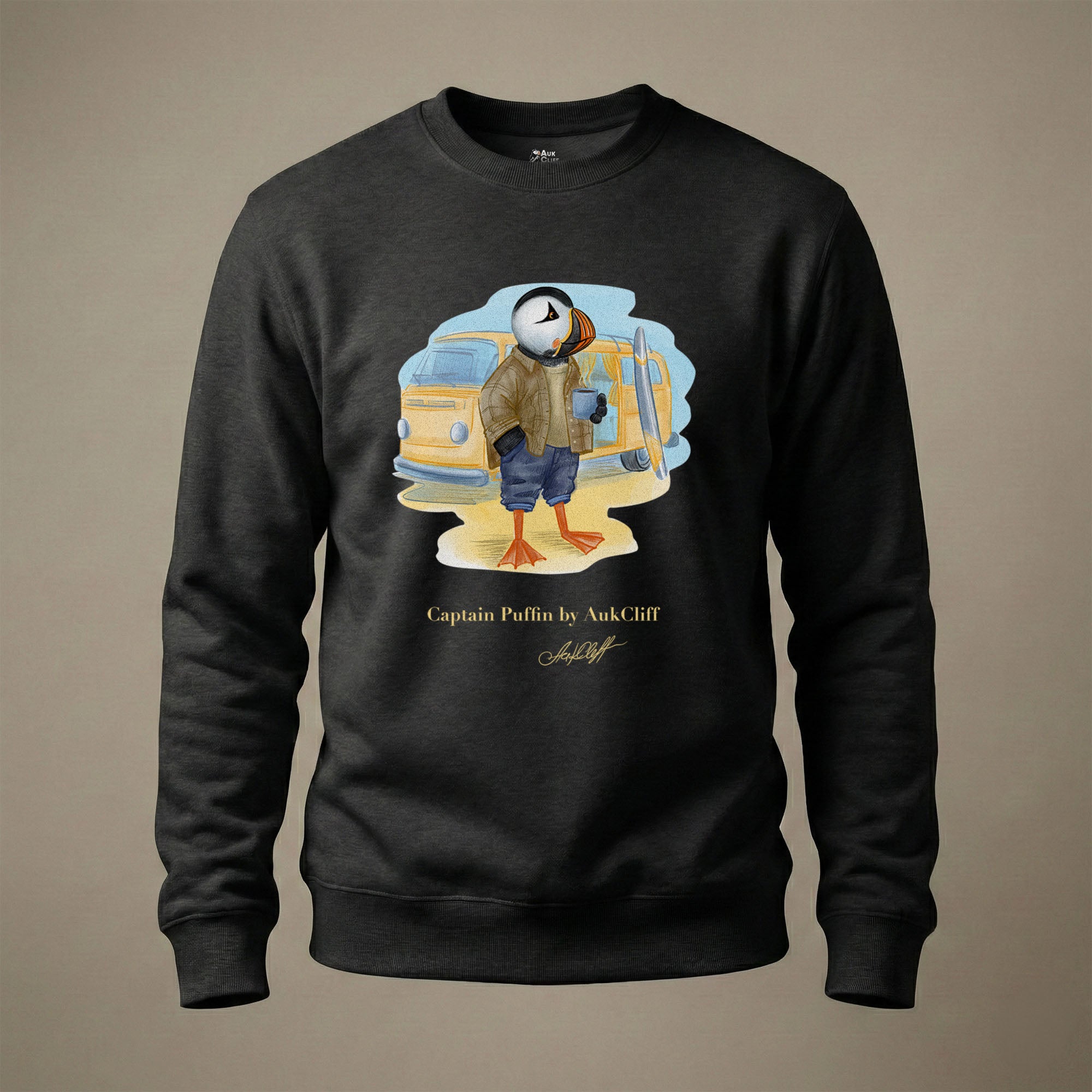 Captain Puffin Van Life Surfer Sweatshirt