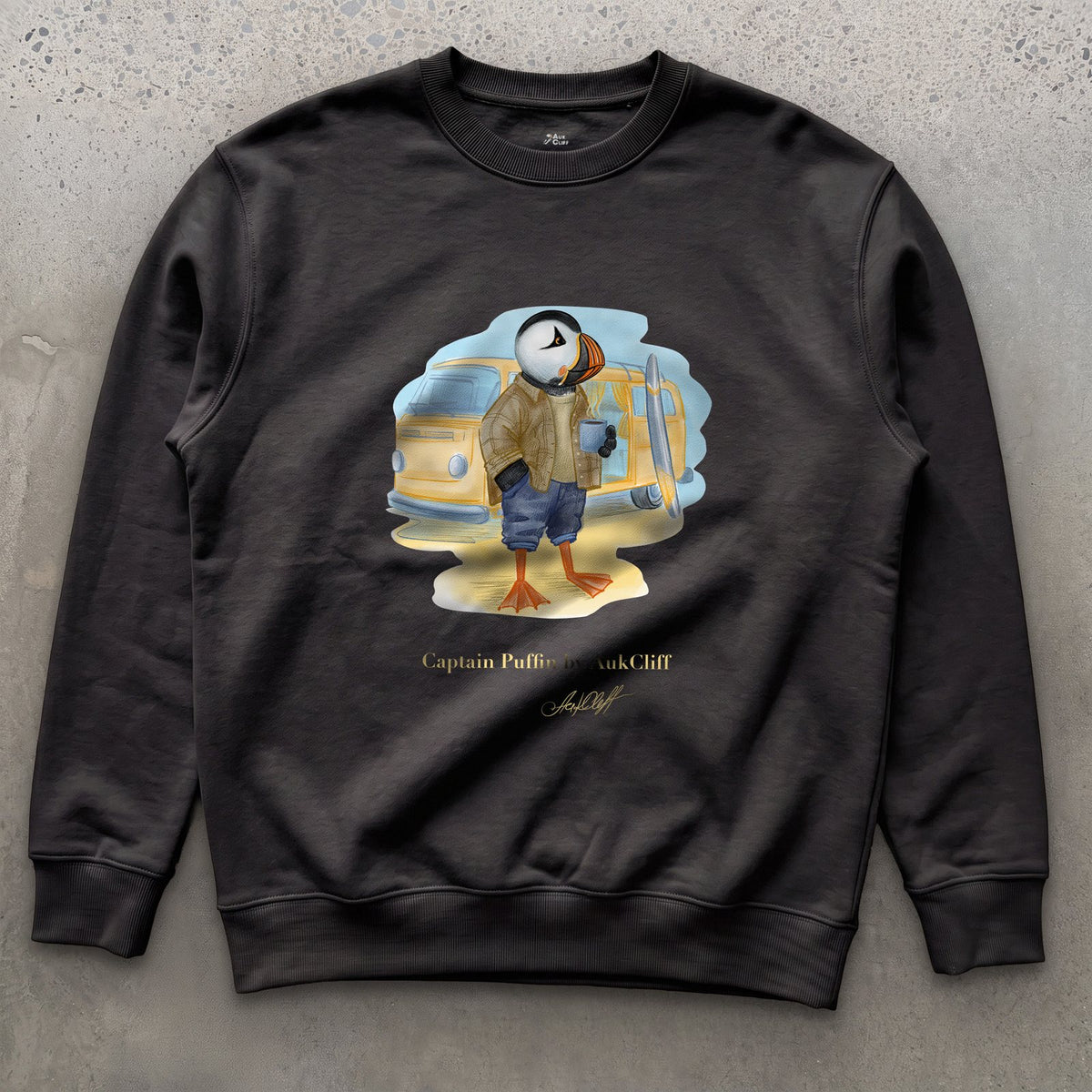 Captain Puffin Van Life Surfer Sweatshirt