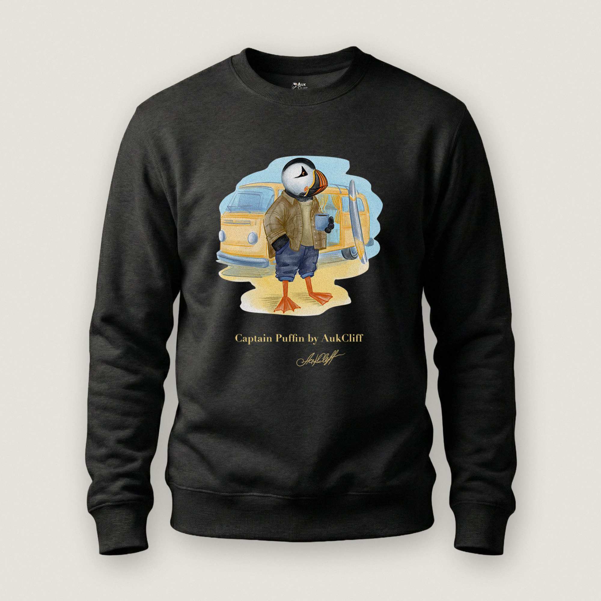 Captain Puffin Van Life Surfer Sweatshirt