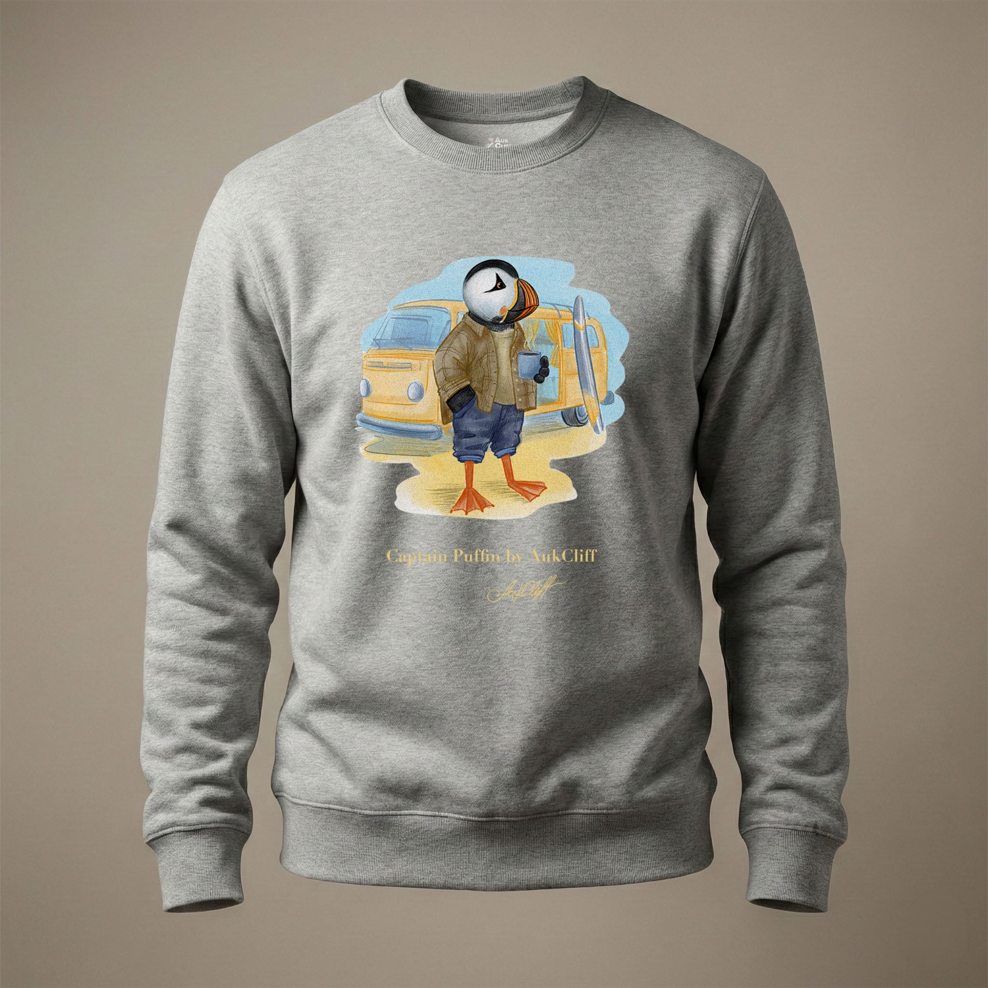 Captain Puffin Van Life Surfer Sweatshirt