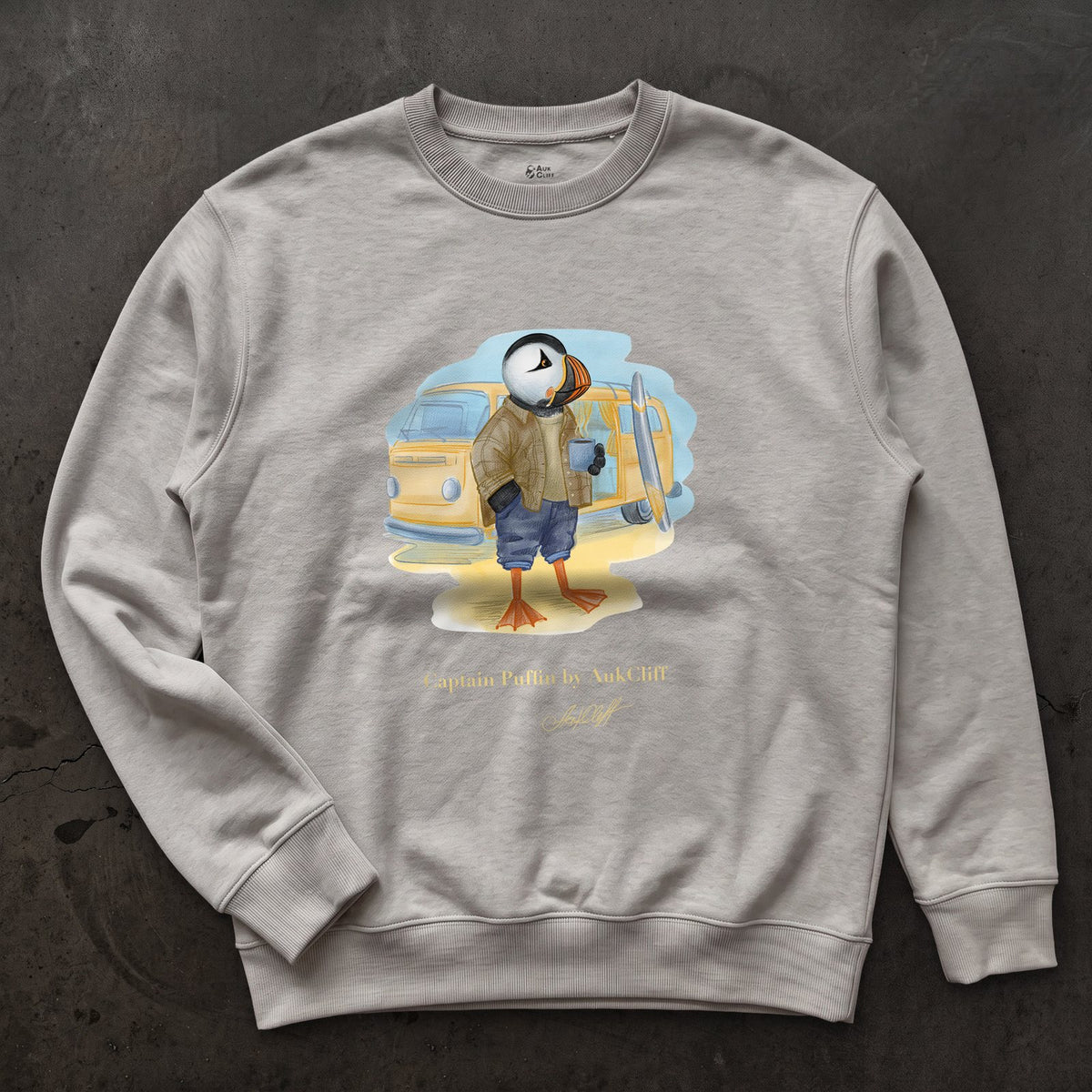 Captain Puffin Van Life Surfer Sweatshirt