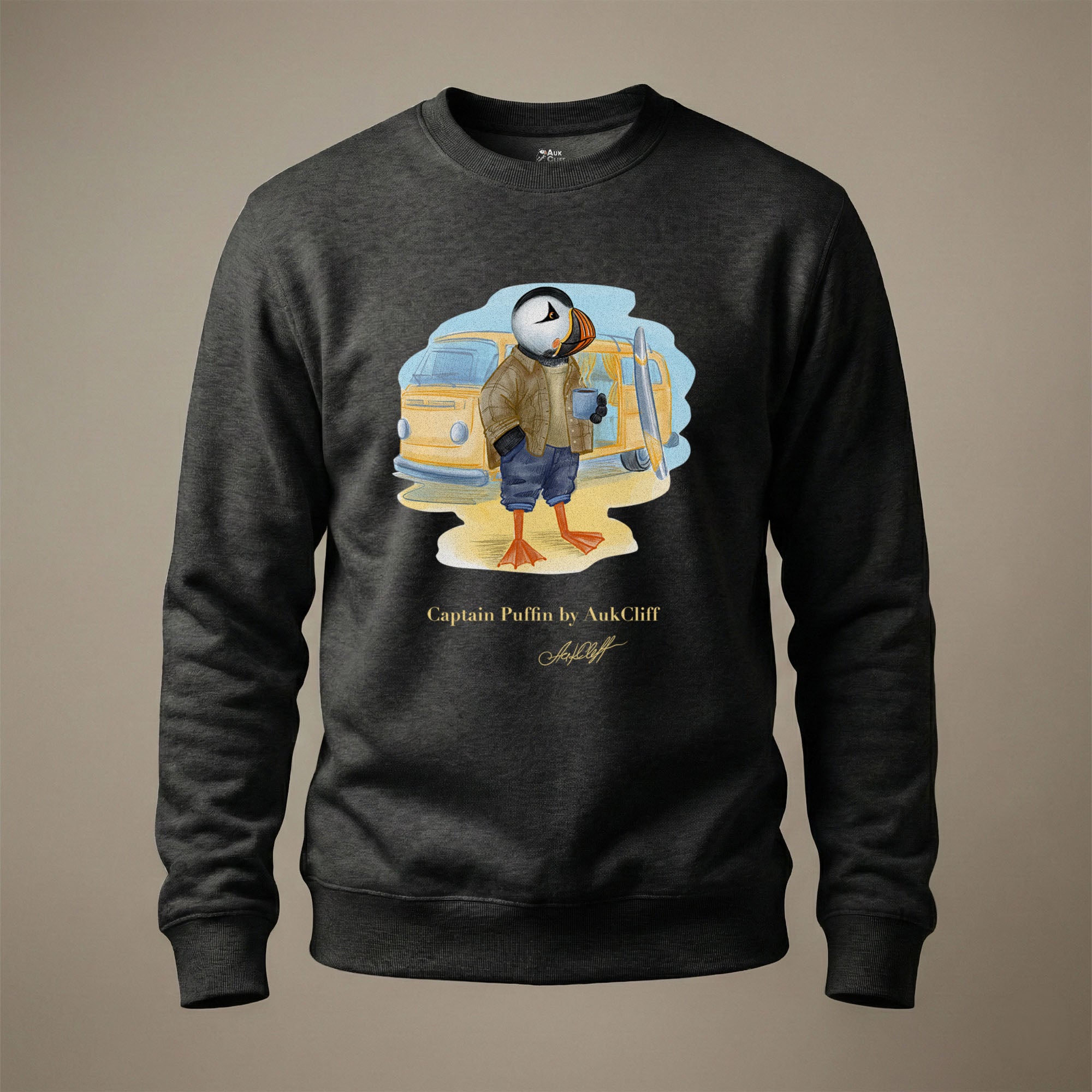 Captain Puffin Van Life Surfer Sweatshirt