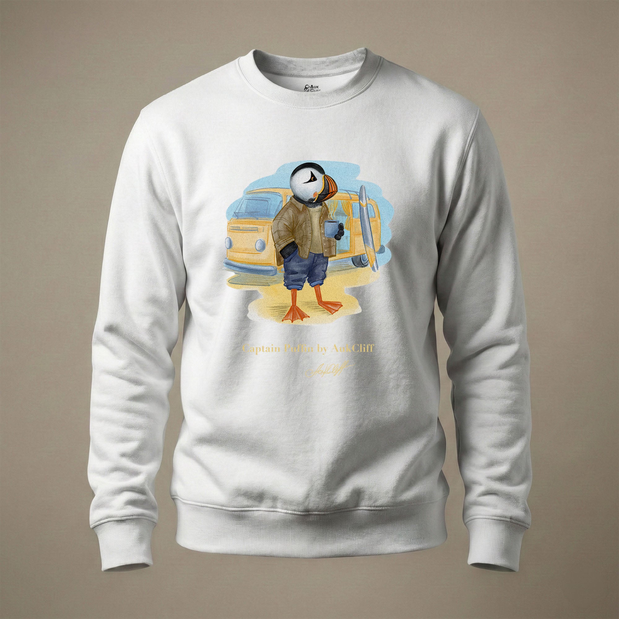 Captain Puffin Van Life Surfer Sweatshirt