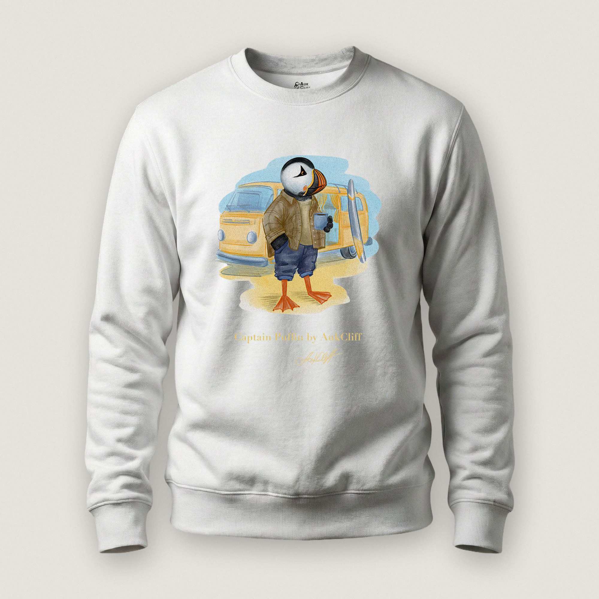 Captain Puffin Van Life Surfer Sweatshirt