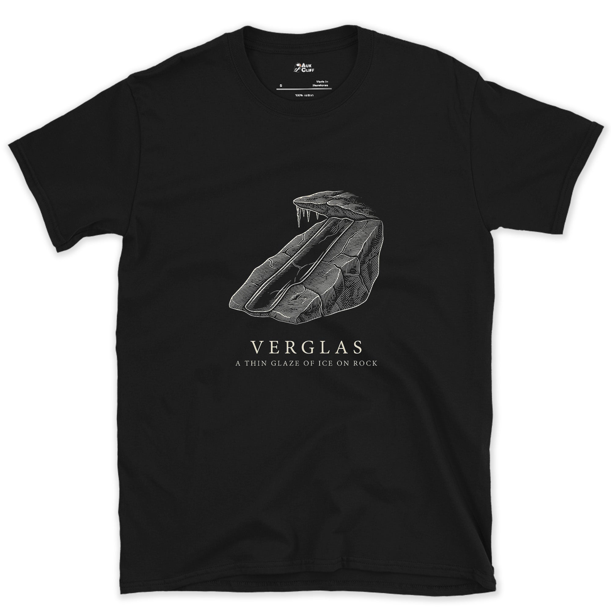 Verglas, Granite That Behaves Like Glass design on a Black Gildan Softstyle t-shirt