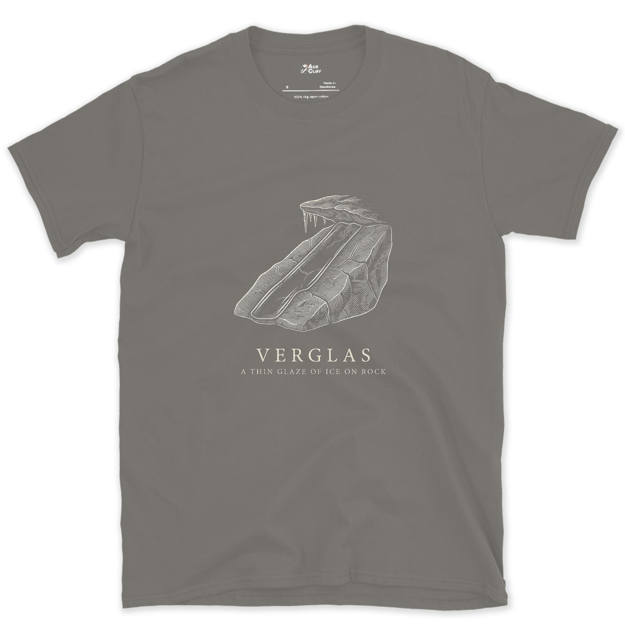 Verglas, Granite That Behaves Like Glass design on a Charcoal Gildan Softstyle t-shirt