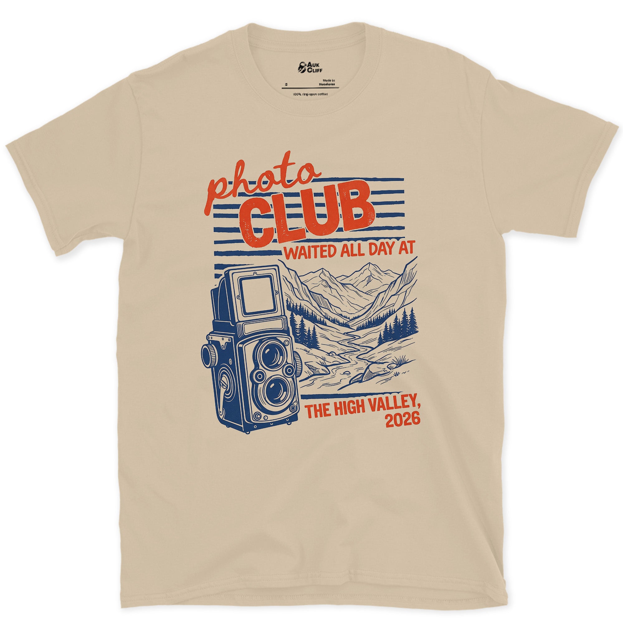 The Whole Day for One Frame, High Valley design on a Sand Gildan Softstyle t-shirt