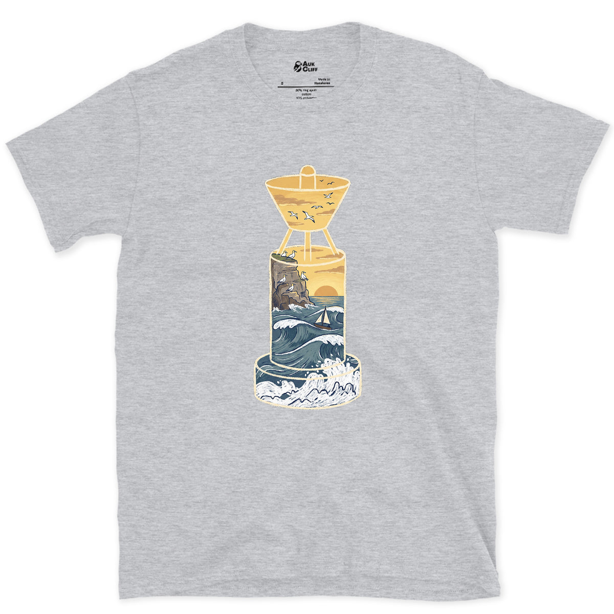 West Cardinal, Atlantic Swell design on a Sport Grey Gildan Softstyle t-shirt