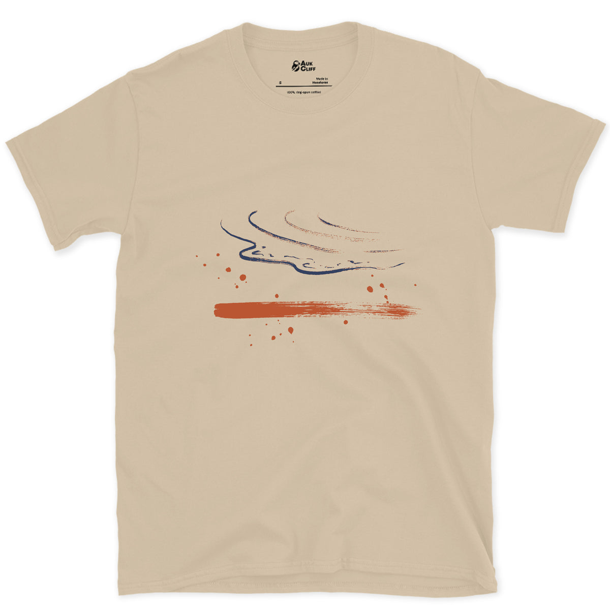 What the Wave Left Behind design on a Sand Gildan Softstyle t-shirt