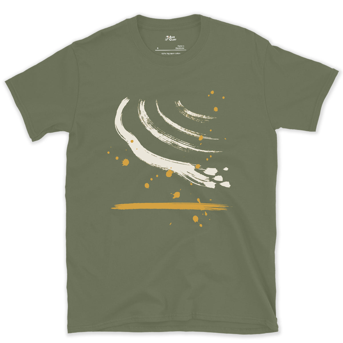 What the Wave Left Behind design on a Military Green Gildan Softstyle t-shirt