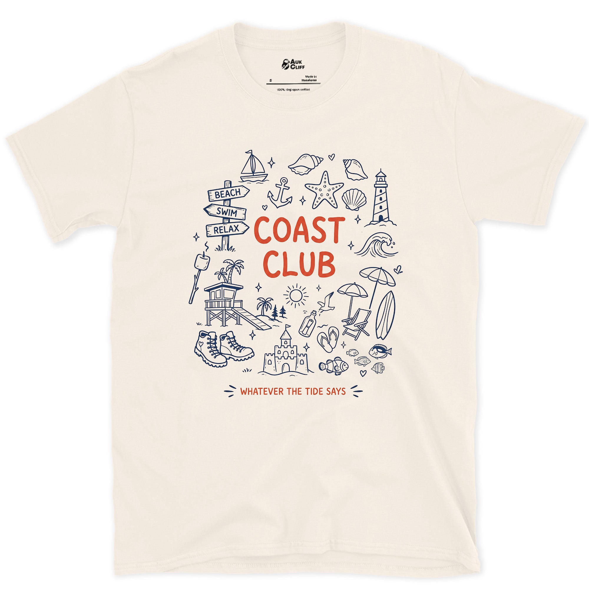 Whatever the Tide Says design on a Natural Gildan Softstyle t-shirt