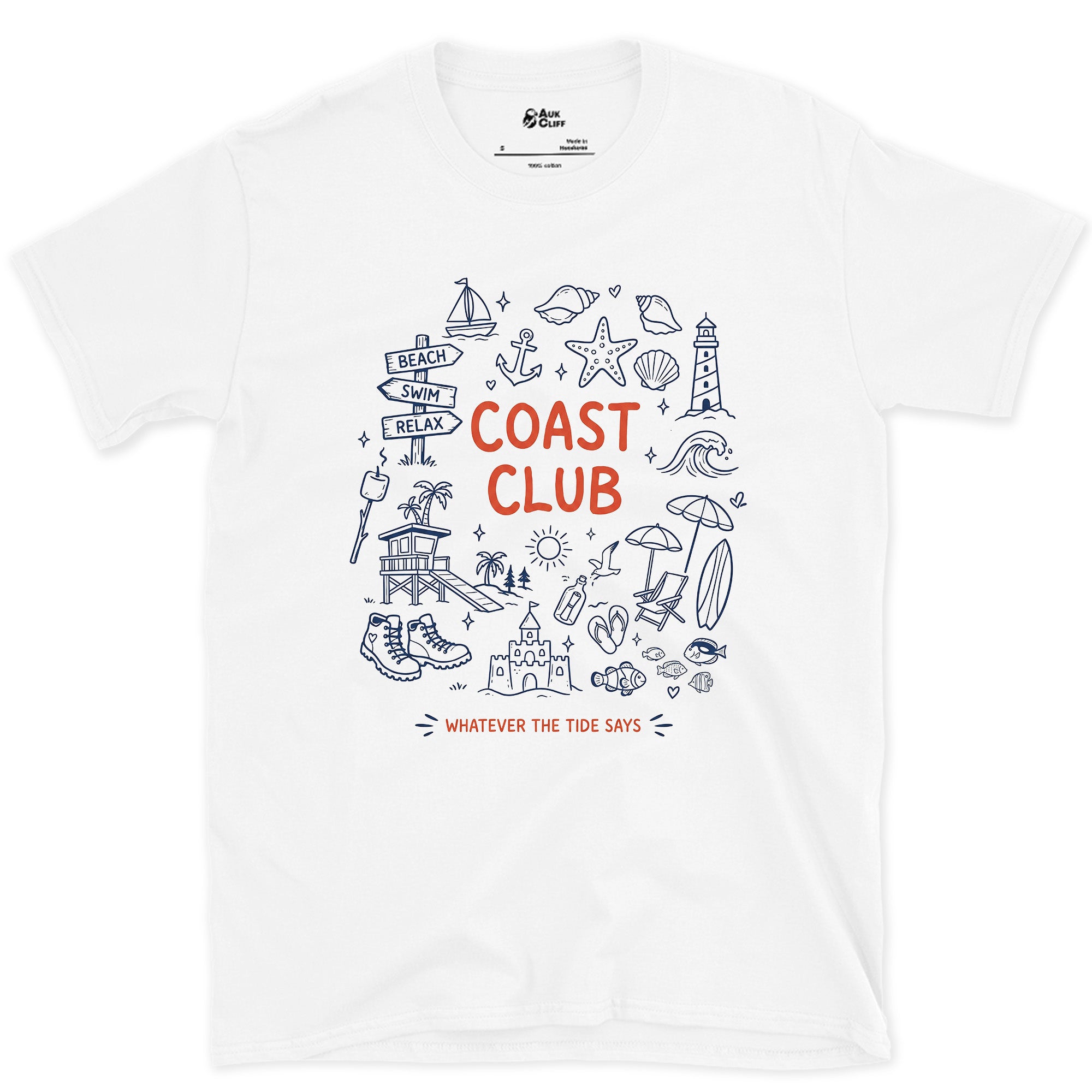 Whatever the Tide Says design on a White Gildan Softstyle t-shirt