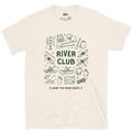 River Club, Ringed in Paddles design on a Natural Gildan Softstyle t-shirt