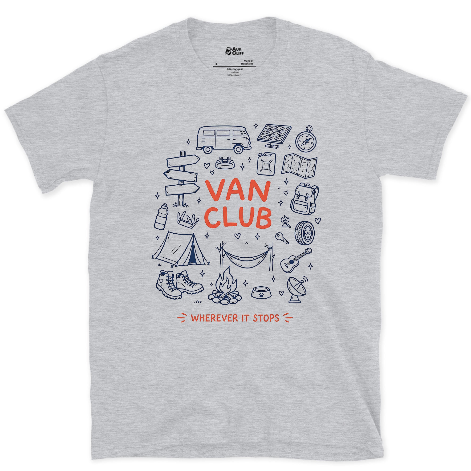 Wherever It Stops, Van Club design on a Sport Grey Gildan Softstyle t-shirt