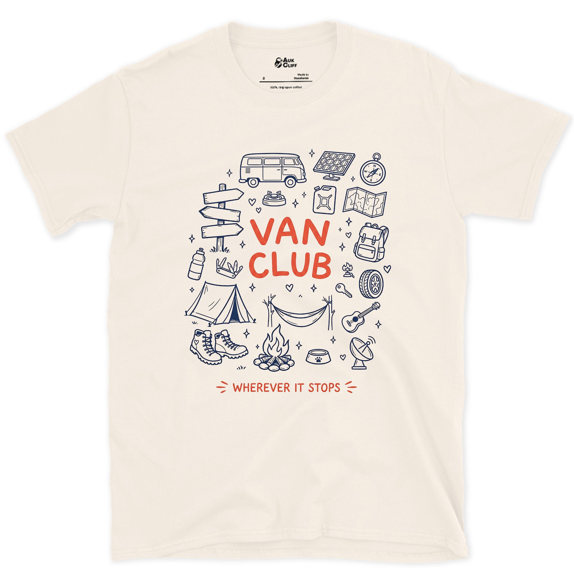 Wherever It Stops, Van Club design on a Natural Gildan Softstyle t-shirt