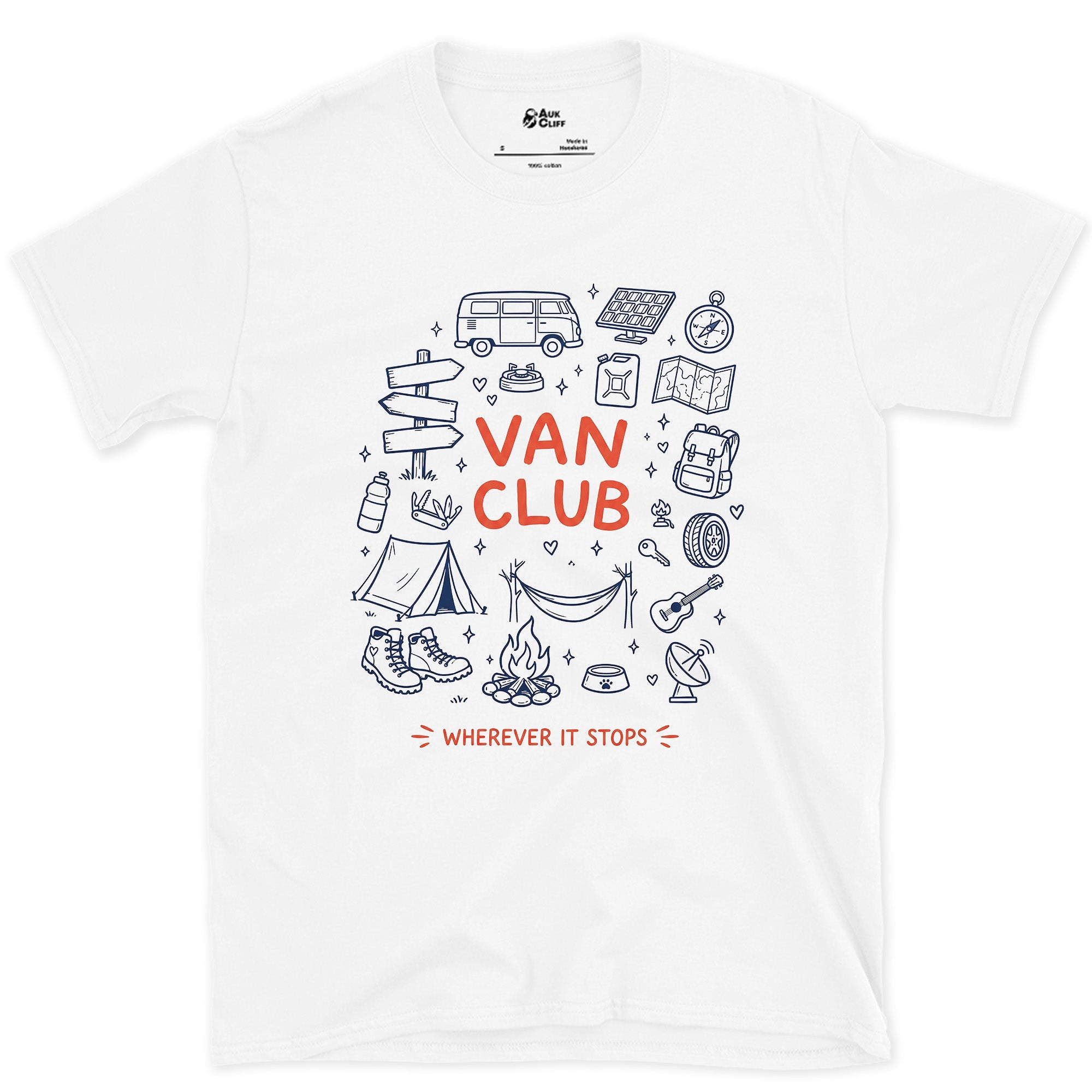 Wherever It Stops, Van Club design on a White Gildan Softstyle t-shirt