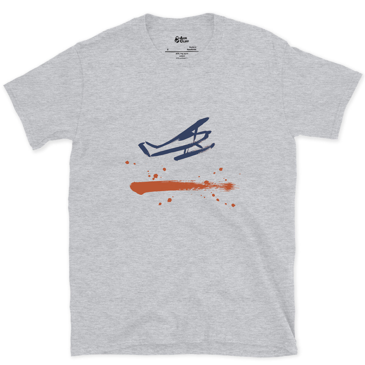 Wings, Floats, Nothing Else design on a Sport Grey Gildan Softstyle t-shirt