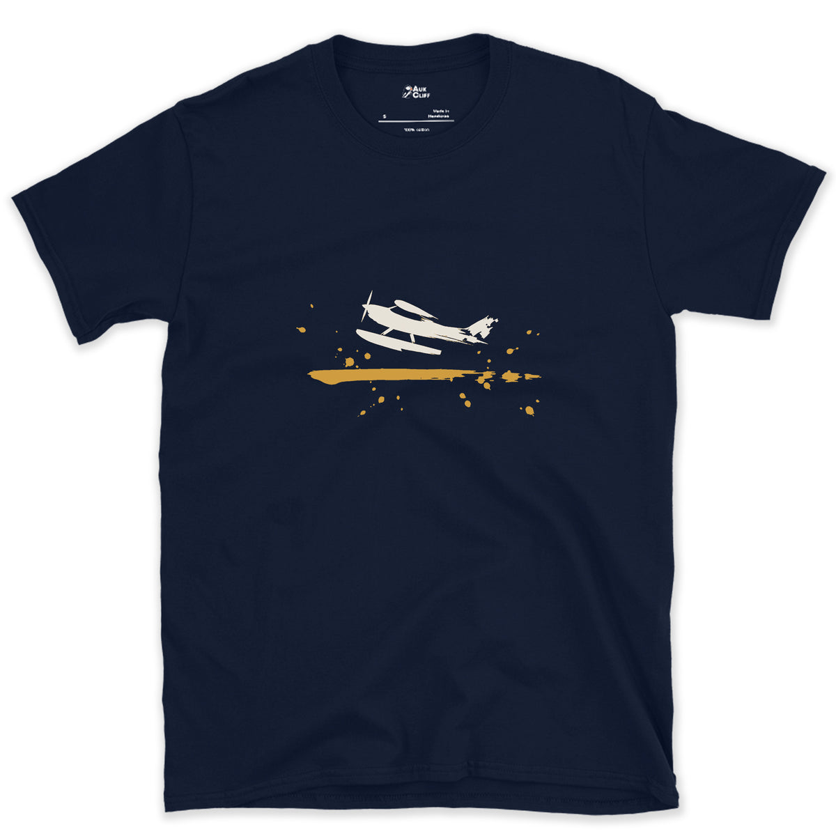Wings, Floats, Nothing Else design on a Navy Gildan Softstyle t-shirt