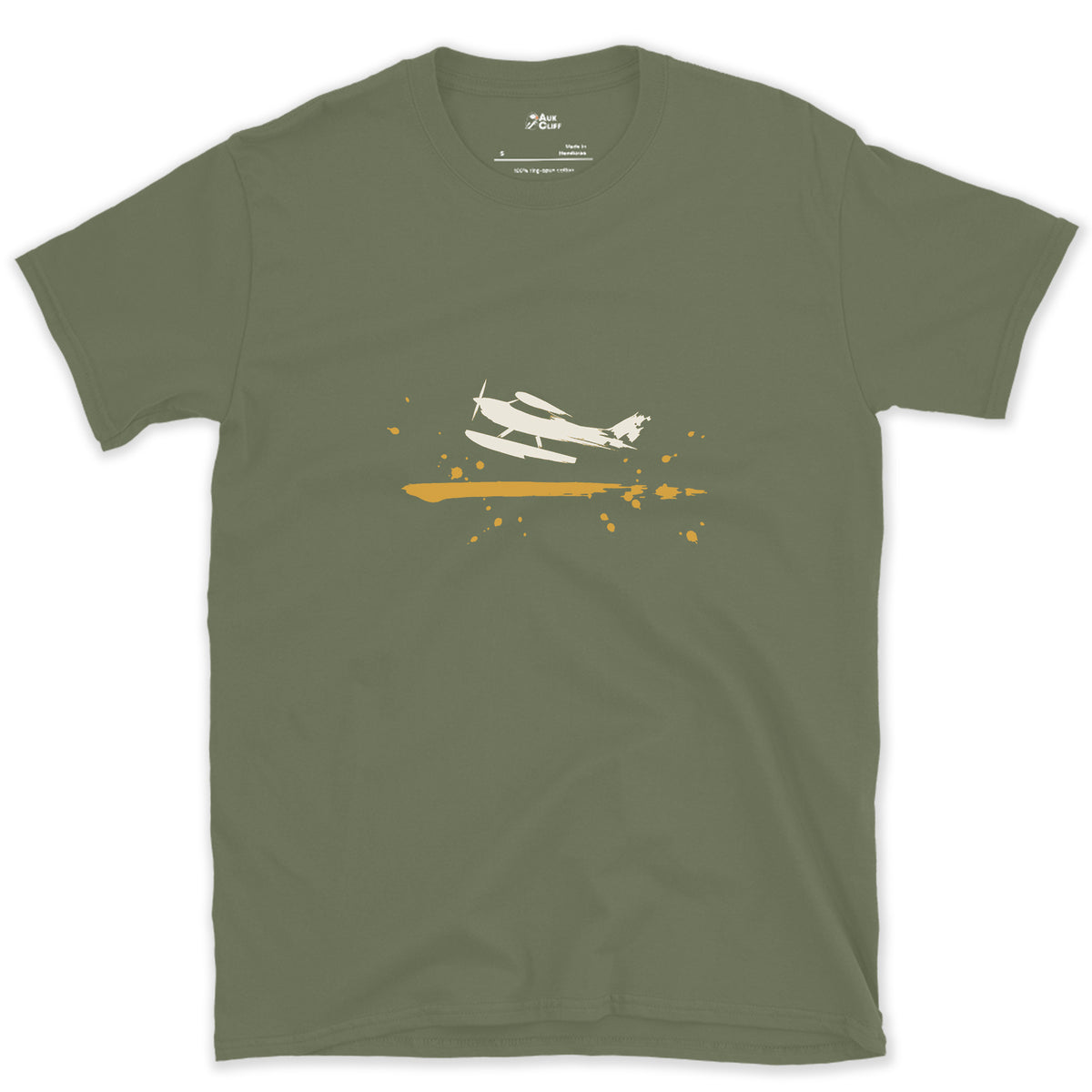 Wings, Floats, Nothing Else design on a Military Green Gildan Softstyle t-shirt