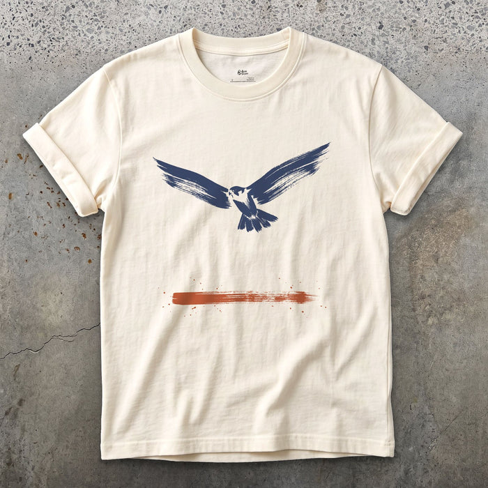 Wings Out, Nothing Wasted design on a Natural Gildan Softstyle t-shirt