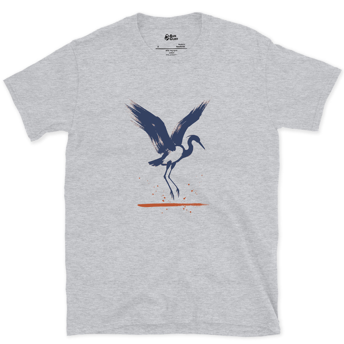 Wings Up, Legs Down design on a Sport Grey Gildan Softstyle t-shirt