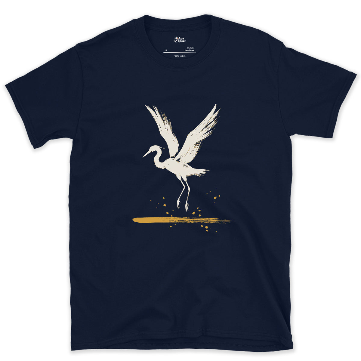 Wings Up, Legs Down design on a Navy Gildan Softstyle t-shirt