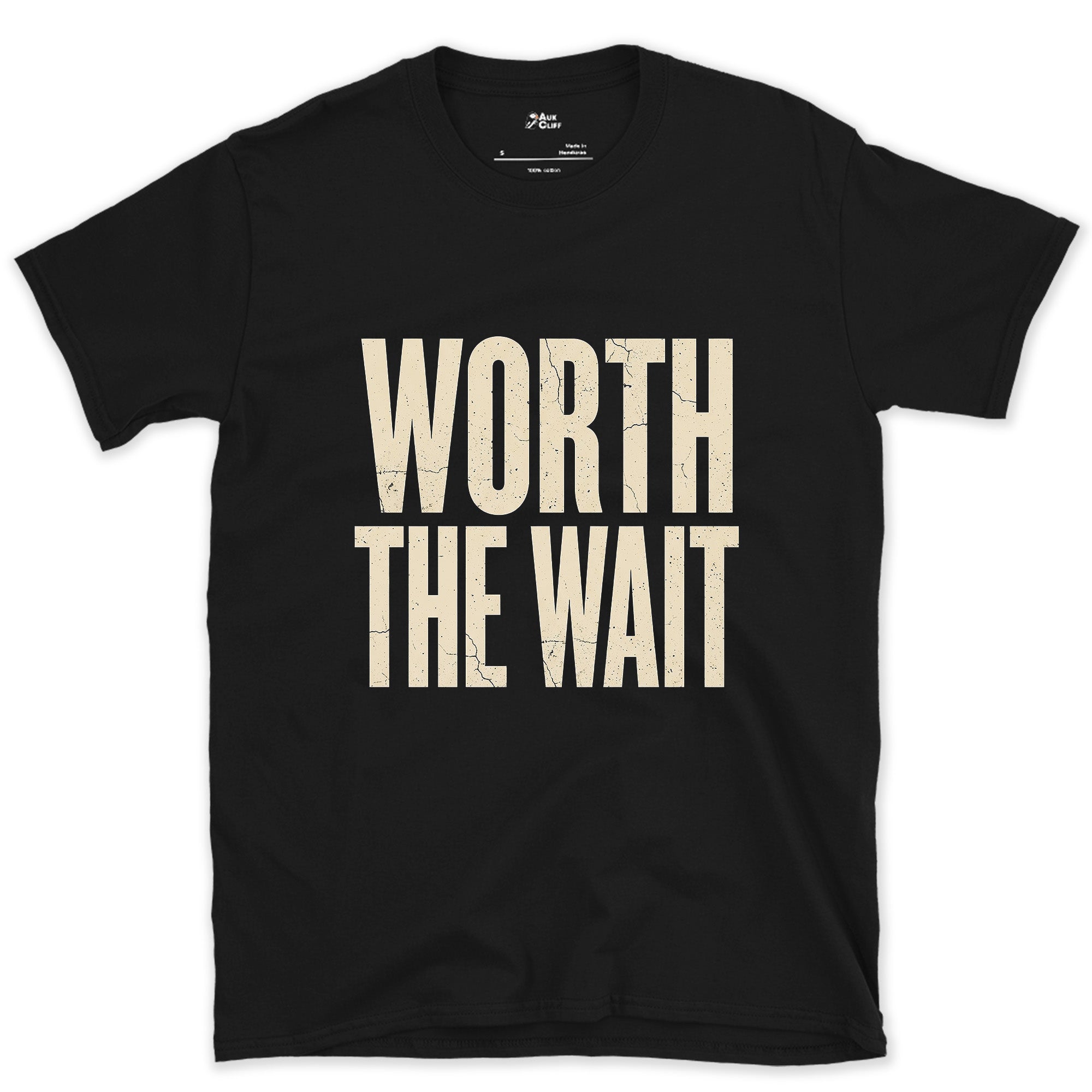 Worth the Wait for the Perfect Shot design on a Black Gildan Softstyle t-shirt
