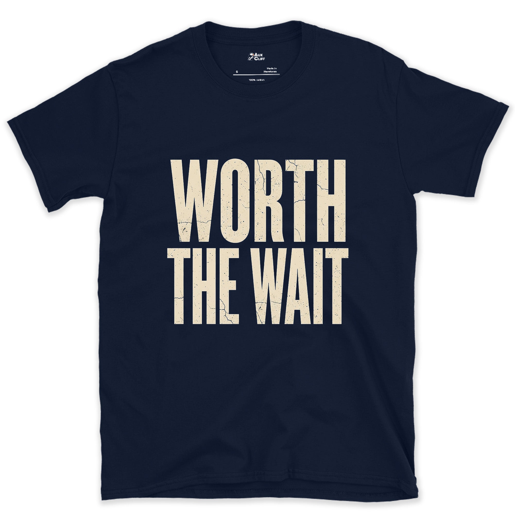 Worth the Wait for the Perfect Shot design on a Navy Gildan Softstyle t-shirt