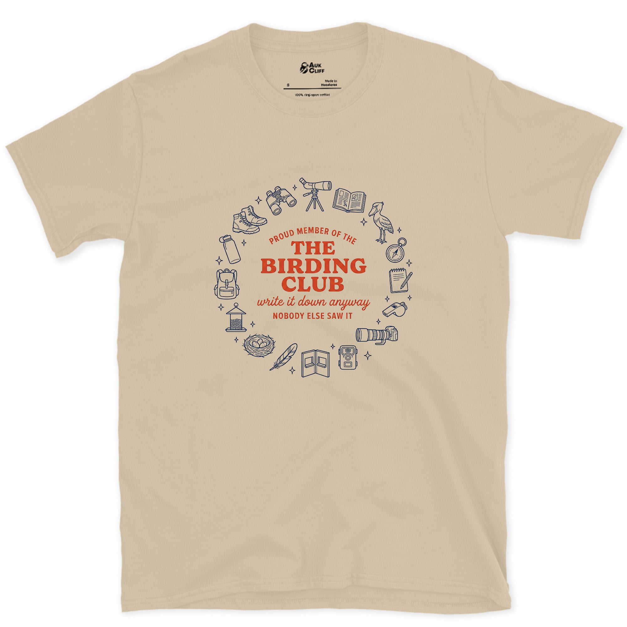 Proud Member, Ringed in Field Gear design on a Sand Gildan Softstyle t-shirt