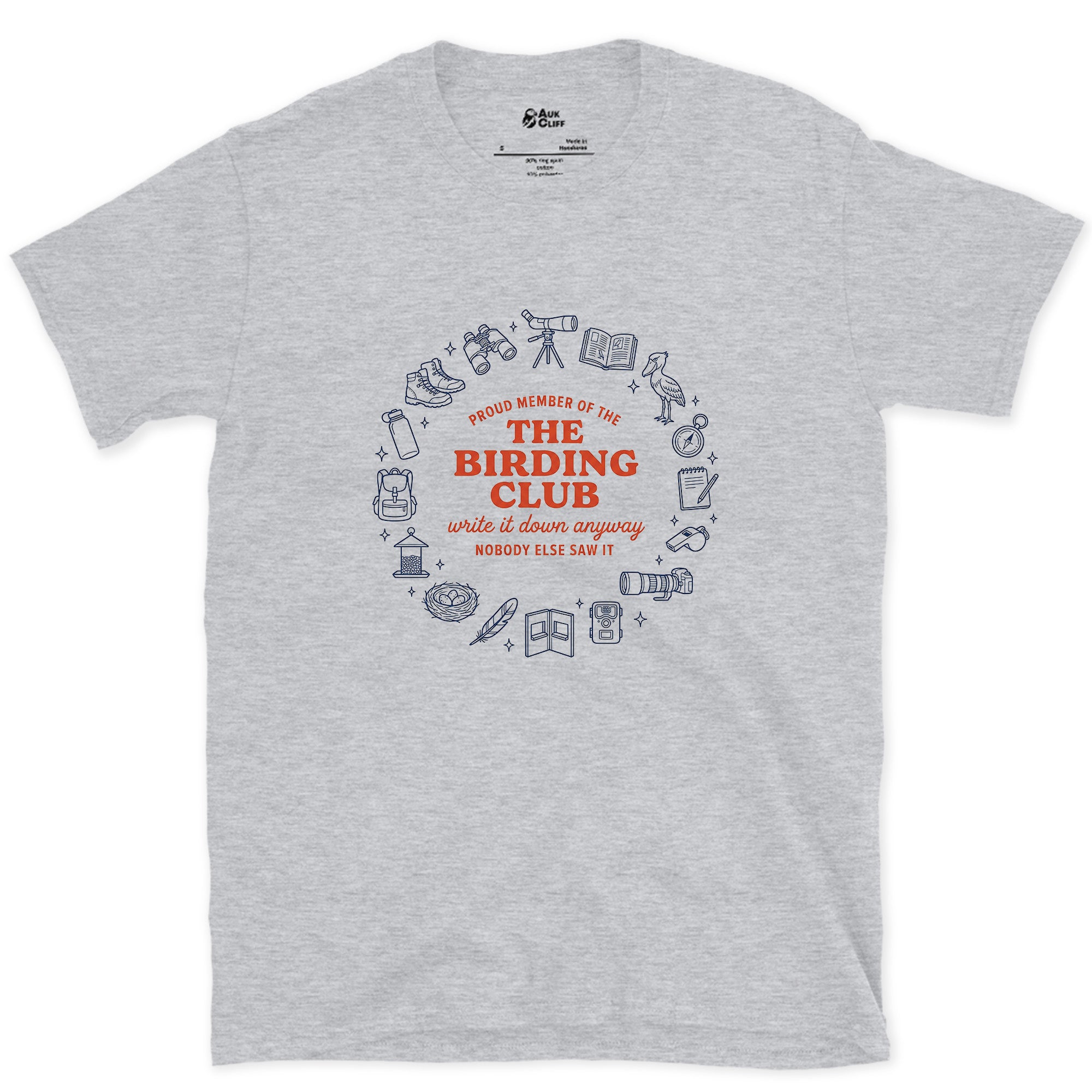 Proud Member, Ringed in Field Gear design on a Sport Grey Gildan Softstyle t-shirt