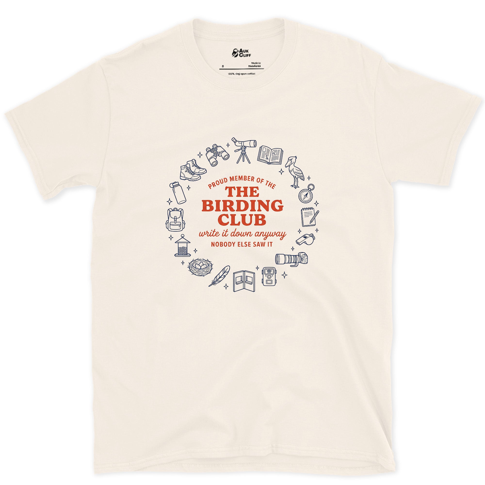 Proud Member, Ringed in Field Gear design on a Natural Gildan Softstyle t-shirt