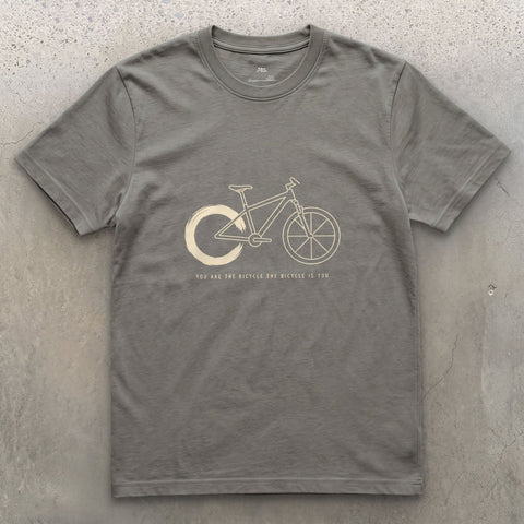 Imperfect Ring for a Front Wheel, Bike design on a Charcoal Gildan Softstyle t-shirt