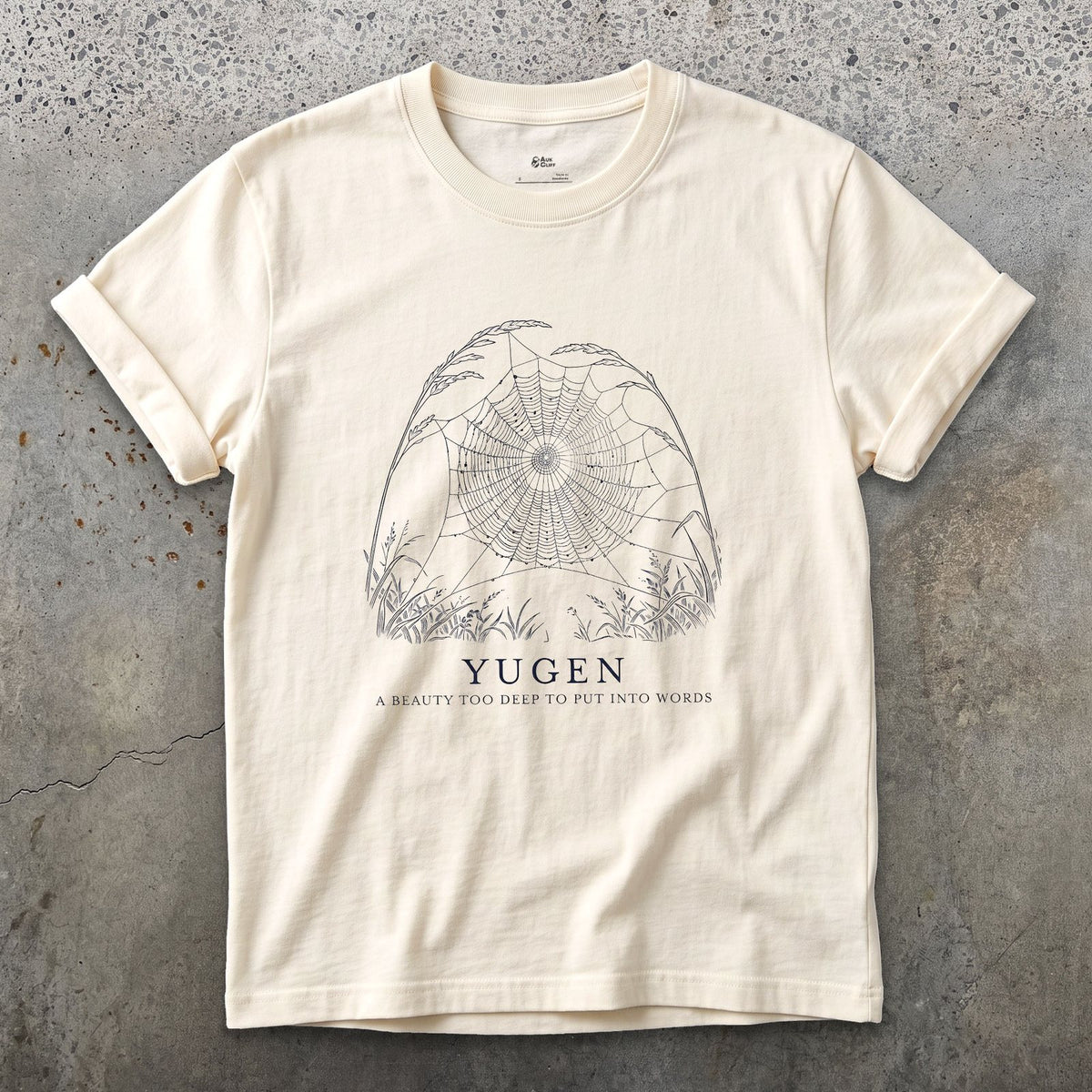 Yugen, a Beauty Too Deep to Put Into Words design on a Natural Gildan Softstyle t-shirt