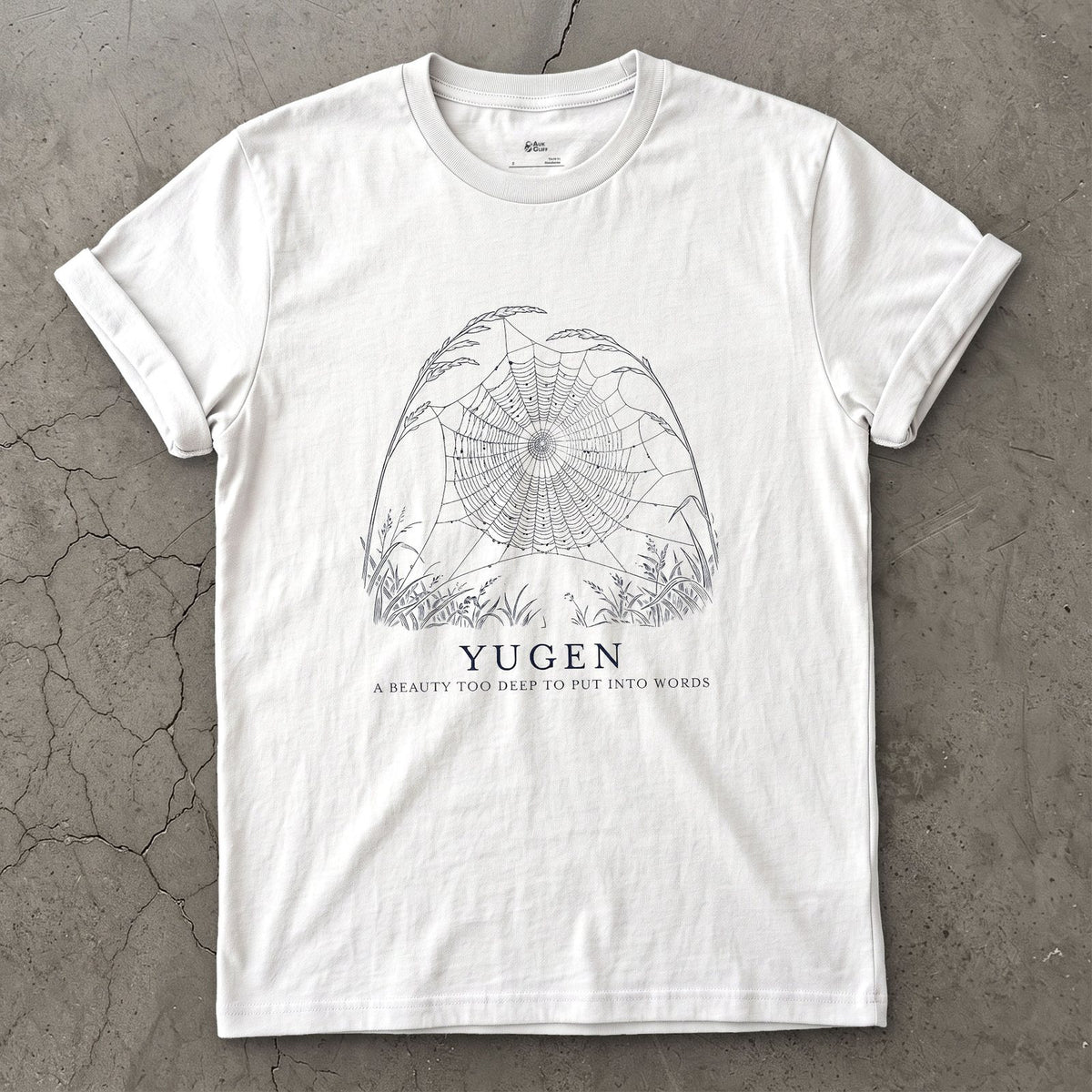 Yugen, a Beauty Too Deep to Put Into Words design on a White Gildan Softstyle t-shirt