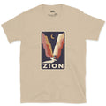 Zion National Park Patch design on a Sand Gildan Softstyle t-shirt