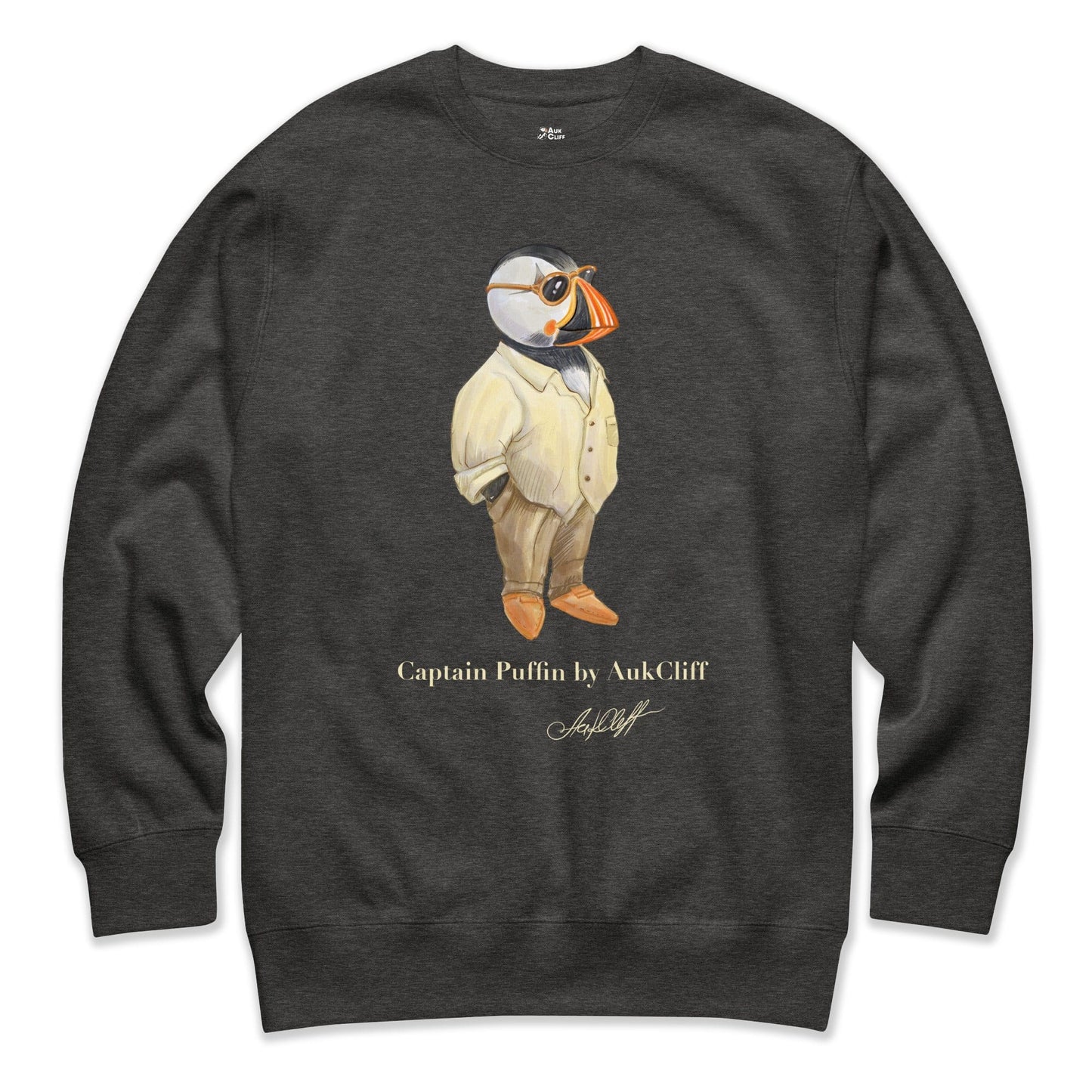 AukCliff AukCliff Sweatshirt Charcoal Heather / S Captain Puffin™ Fashion Explorer Sweatshirt
