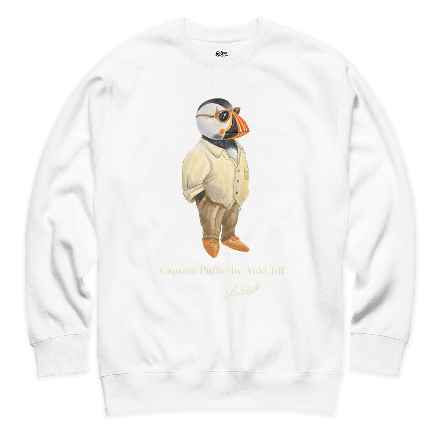 AukCliff AukCliff Sweatshirt White / S Captain Puffin™ Fashion Explorer Sweatshirt