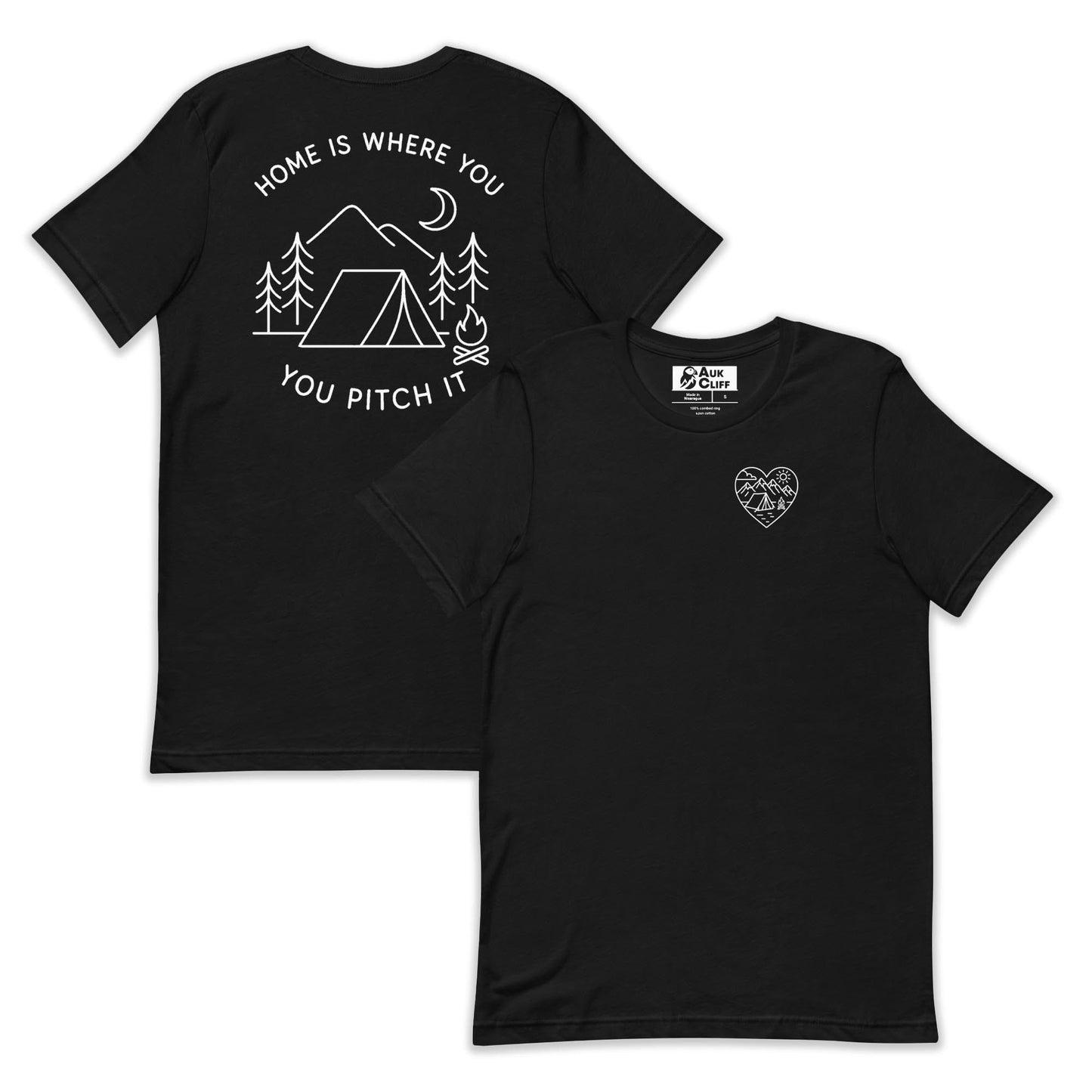 AukCliff Back Print T-shirt Black / S Love Camping T-shirt