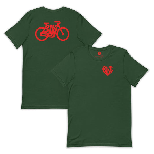 AukCliff Back Print T-shirt Forest / S Love Bike T-shirt