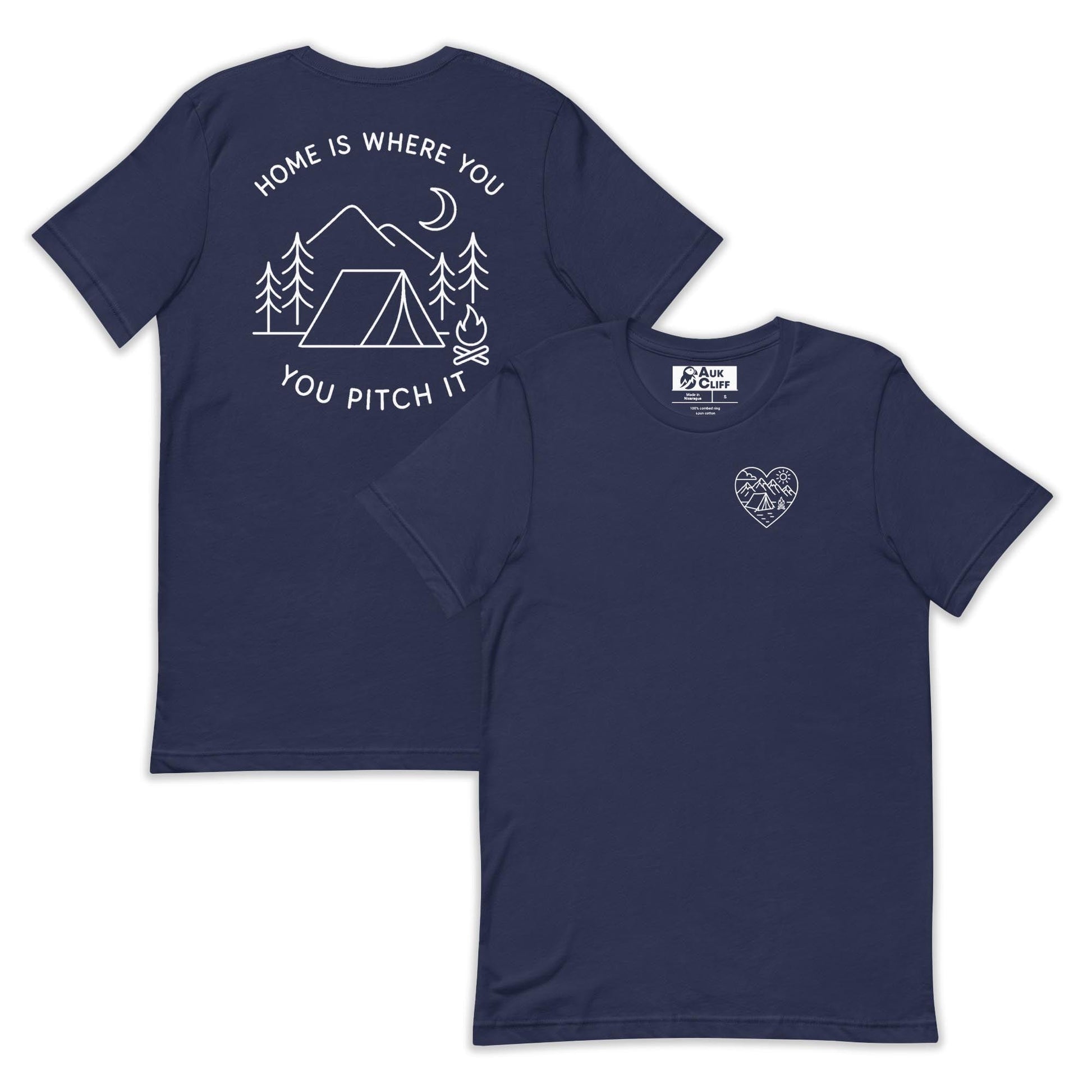 AukCliff Back Print T-shirt Navy / S Love Camping T-shirt