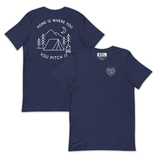 AukCliff Back Print T-shirt Navy / S Love Camping T-shirt