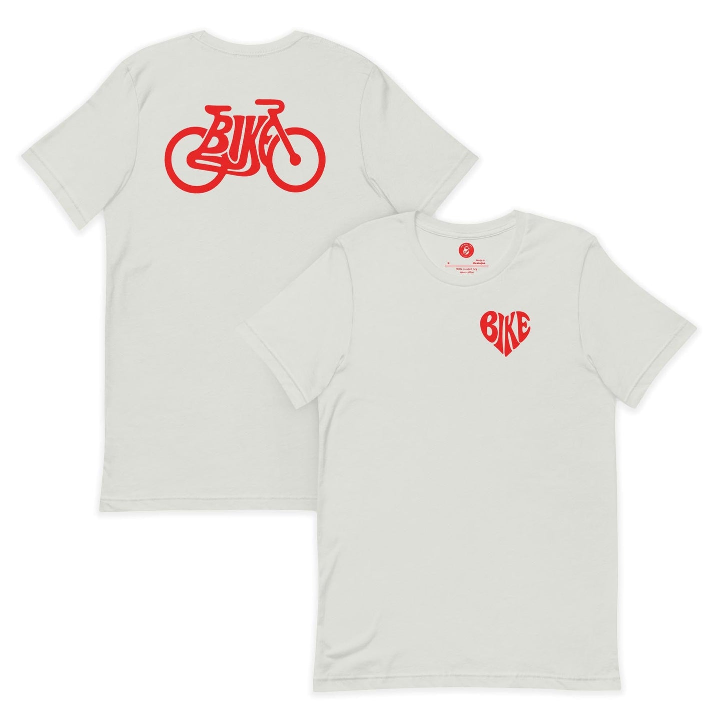 AukCliff Back Print T-shirt Silver / S Love Bike T-shirt