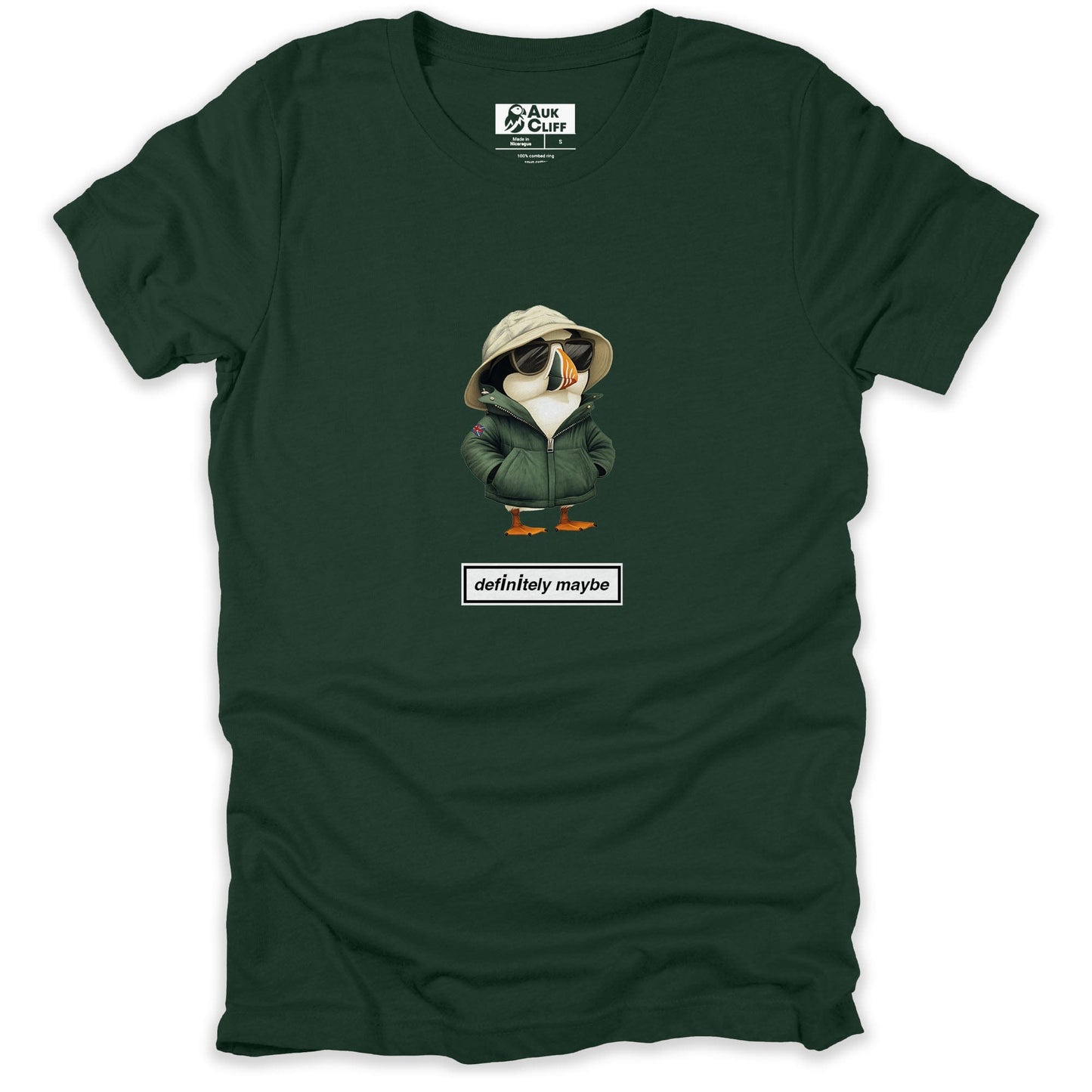 AukCliff Britpop T-shirt Forest / S Definitely Maybe Britpop Puffin T-shirt
