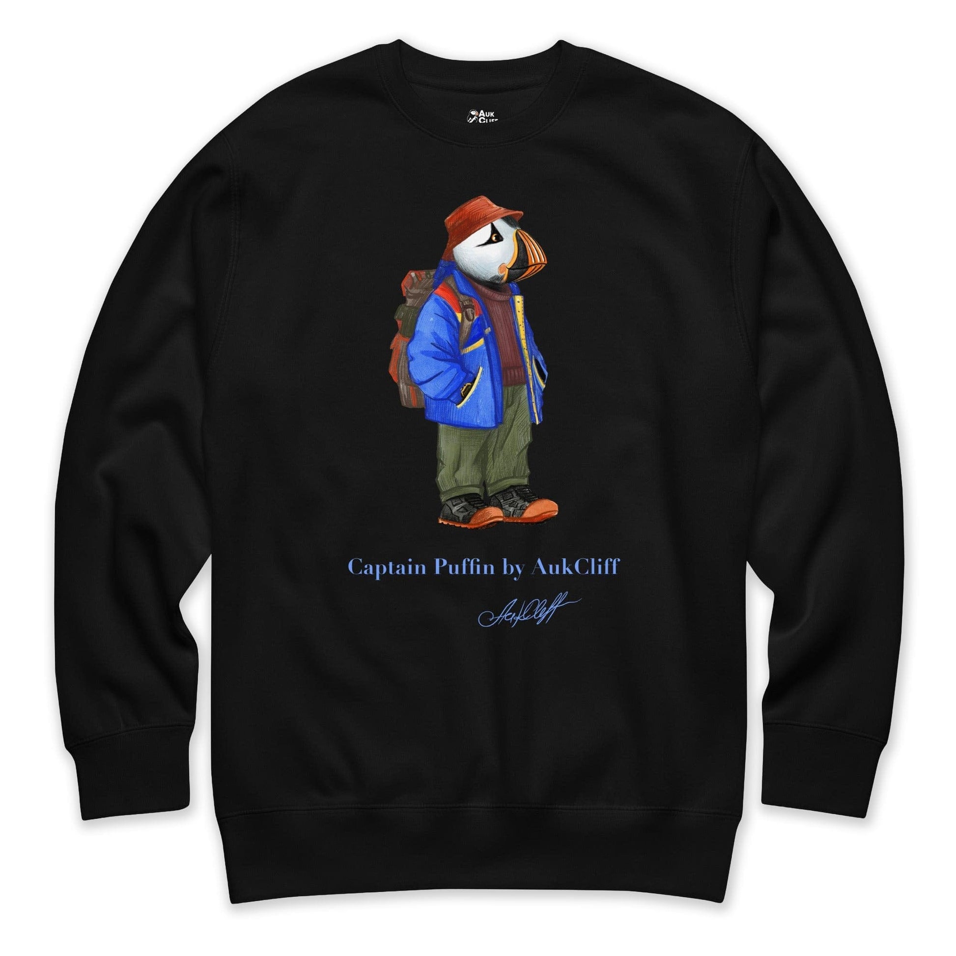 AukCliff Captain Puffin Sweatshirt Black / S Captain Puffin™ 90’s Outdoor Style Sweatshirt
